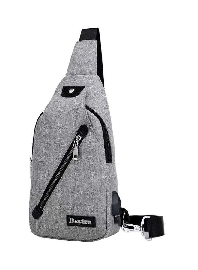 DXYIZU USB Charging Crossbody Bag Grey/Black - Image 1