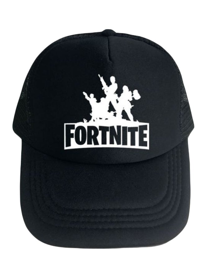 قبعة بيسبول بطبعة كلمة «Fortnite» أسود/ أبيض