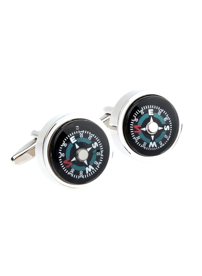 OKO Stainless Steel Compass Cufflinks 