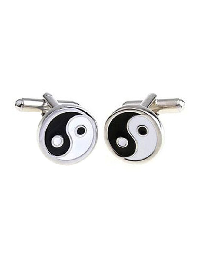 Tai Chi Patterned Copper Cufflinks