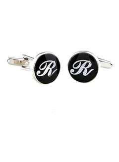 Alphabet R Encrypted Copper Cufflinks
