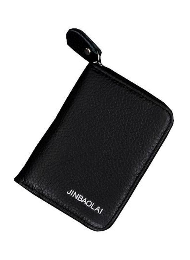 JINBAOLAI Leather Card Holder Wallet Black  - Image 1