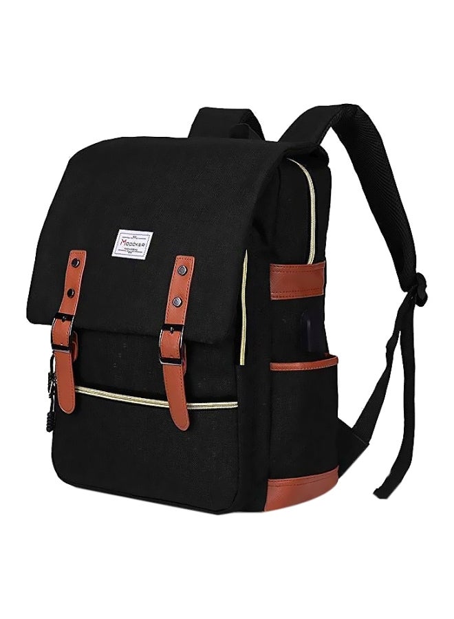 Generic Professional Slim USB Charging Travel Backpack Black/Brown  - Image 1