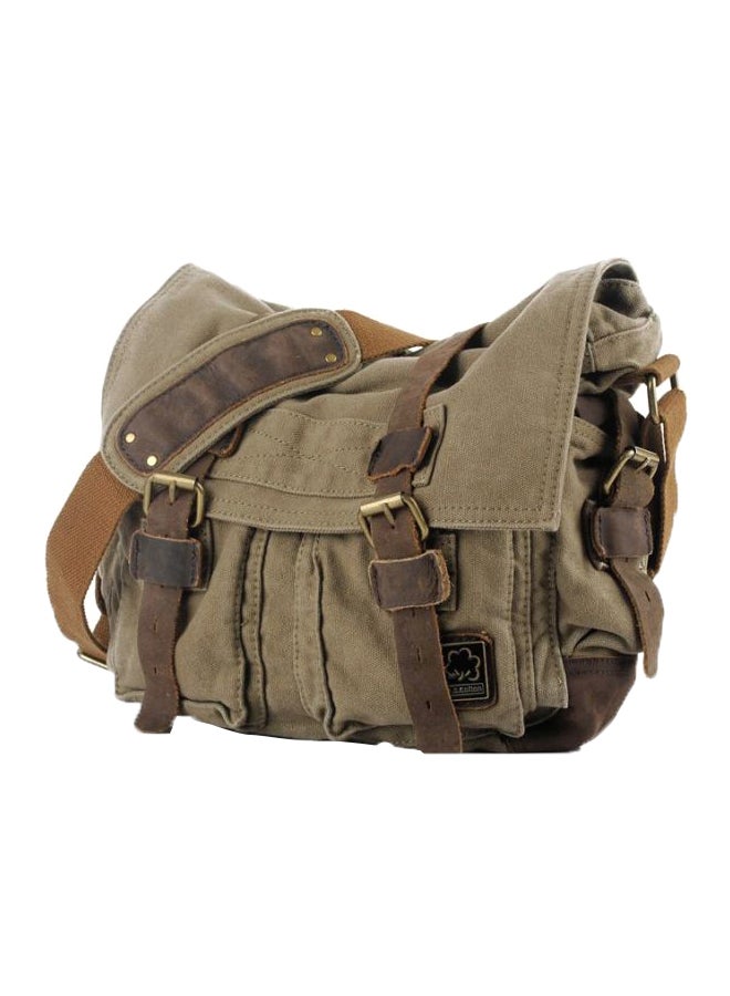 Canvas Messenger Bag Brown/Grey