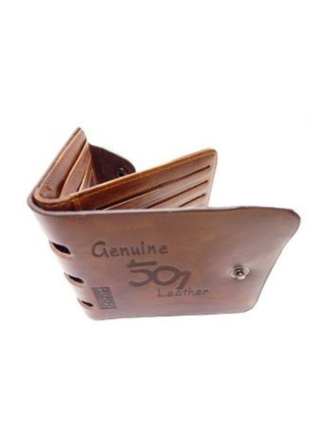 بايليني حامل بطاقة الائتمان مصنوع من الجلد الطبيعي بني - Image 1