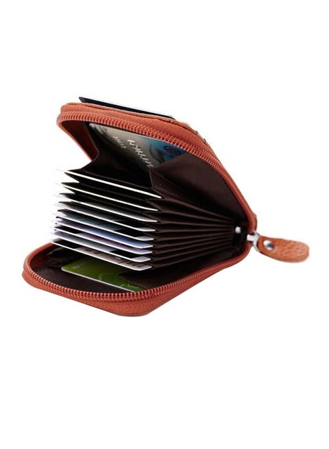 Leather Card Case Brown
