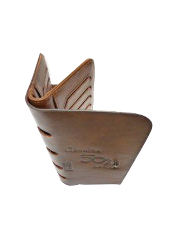 Genuine Leather Credit Card Holder Brown