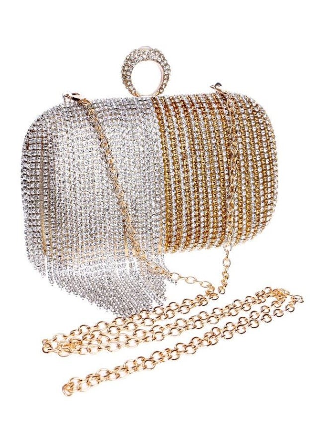 Stone Embellished Clutch Gold/Silver  - Image 1