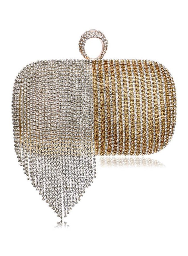 Stone Embellished Clutch Gold/Silver  - Image 2
