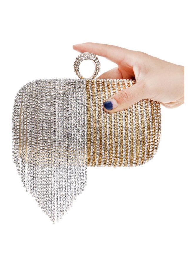 Stone Embellished Clutch Gold/Silver  - Image 3