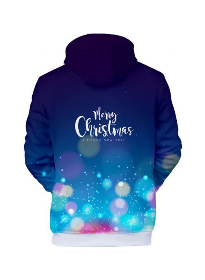 Printed Hoodie Dark Blue/Light Blue/White - Image 2