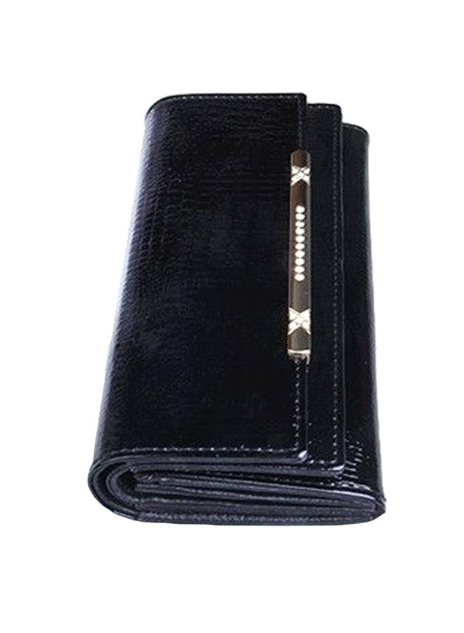 Leather Wallet Blue/Gold