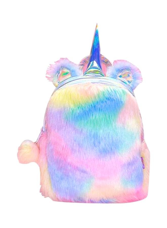 Plush Unicorn Backpack White/Pink/Red