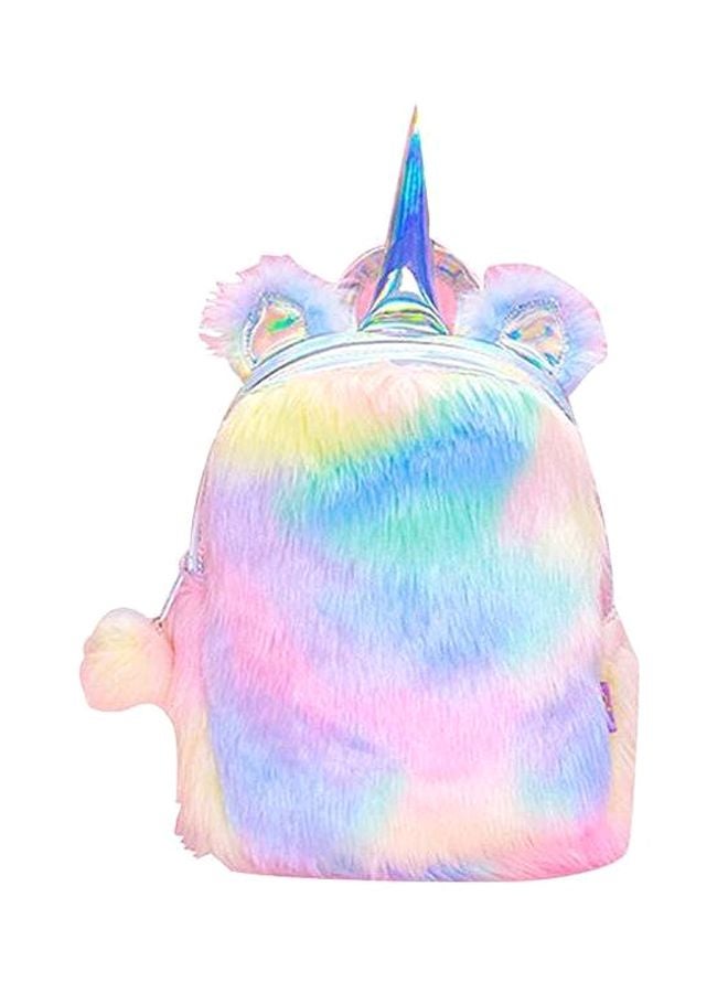 حقيبة ظهر صغيرة بتصميم وحيد القرن ثلاثي الأبعاد وردي/أخضر/أزرق