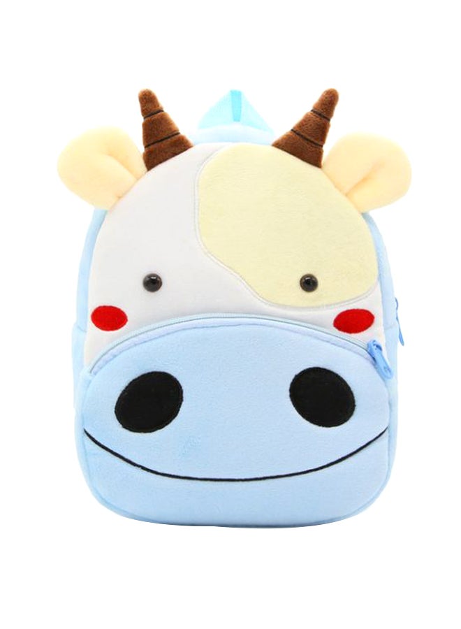 حقيبة ظهر مدرسية مزينة بطبعة ثلاثية الأبعاد أزرق/أصفر/أبيض