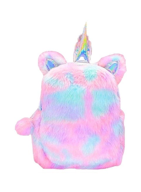 Plush Unicorn Backpack Pink/Blue