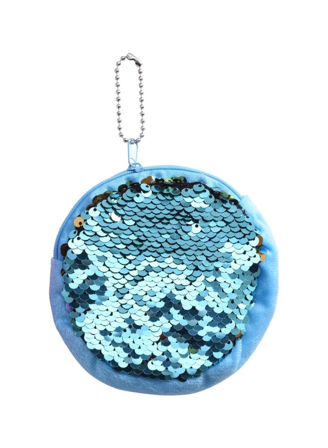 Sequined Coin Purse With Tassel Blue - Image 1