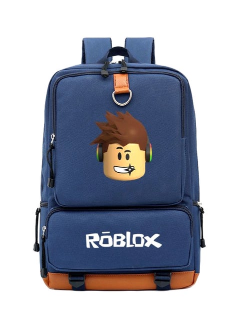 Roblox Printed Student Backpack Blue/Brown/Beige