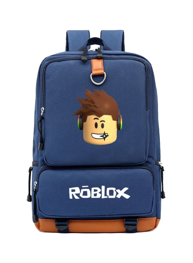 Generic - Roblox Printed Student Backpack Blue/Brown/Beige - Image 1