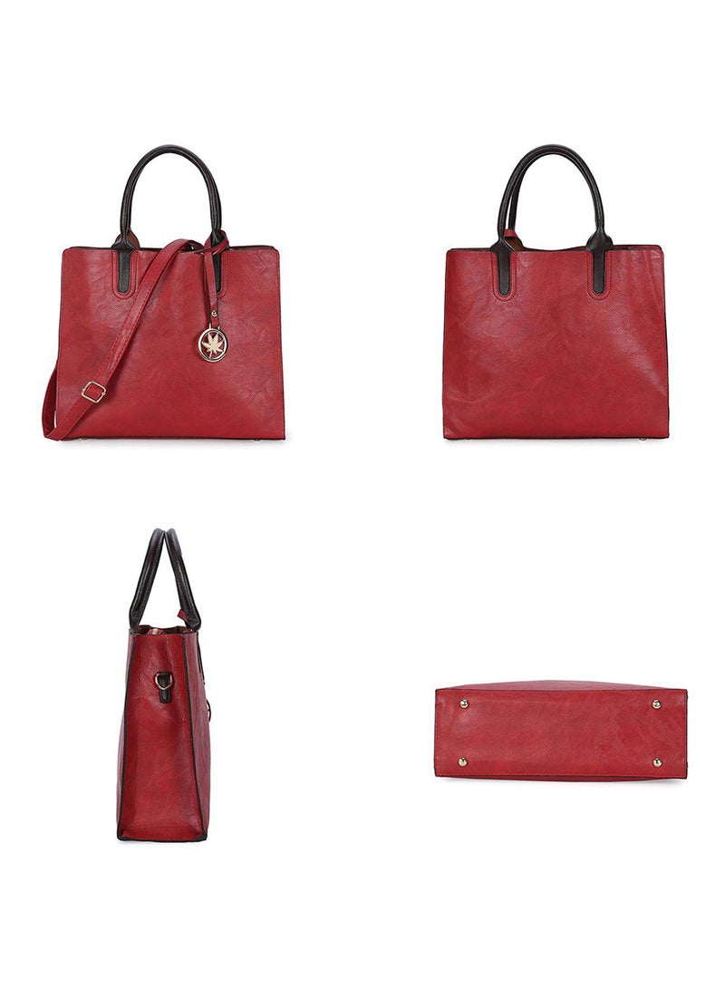3-Piece Vintage Bag Set Red/Black  - Image 2
