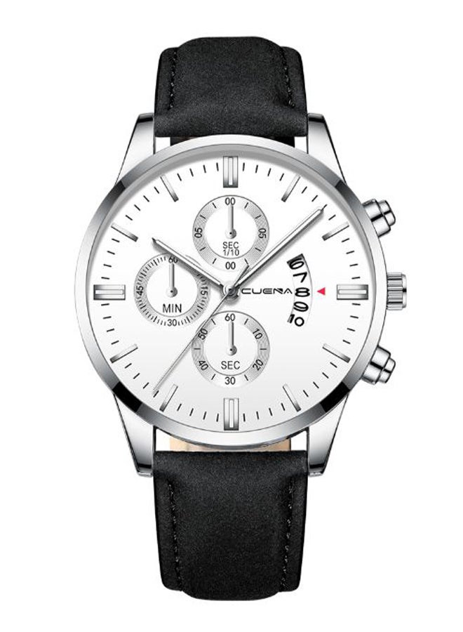 ساعة يد بعقارب وسوار من الجلد طراز CUENA845 للرجال