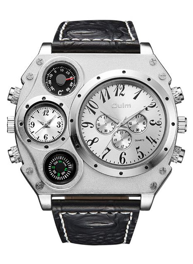 Oulm Men's PU Leather Analog Watch HP1349 - 48 mm - Black  - Image 1