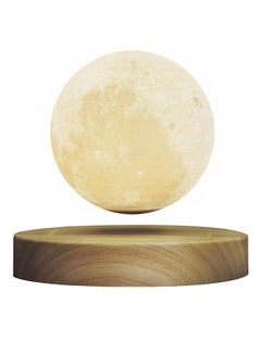 Magnetic Levitating 3D Printing Moon Lamp Light With Base Touch switch Beige 13.6 x 13.6 x 2.3cm