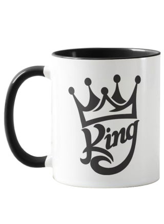 قدح بطباعة كلمة «King» أسود/ أبيض - v1561825724/N27048541A_1