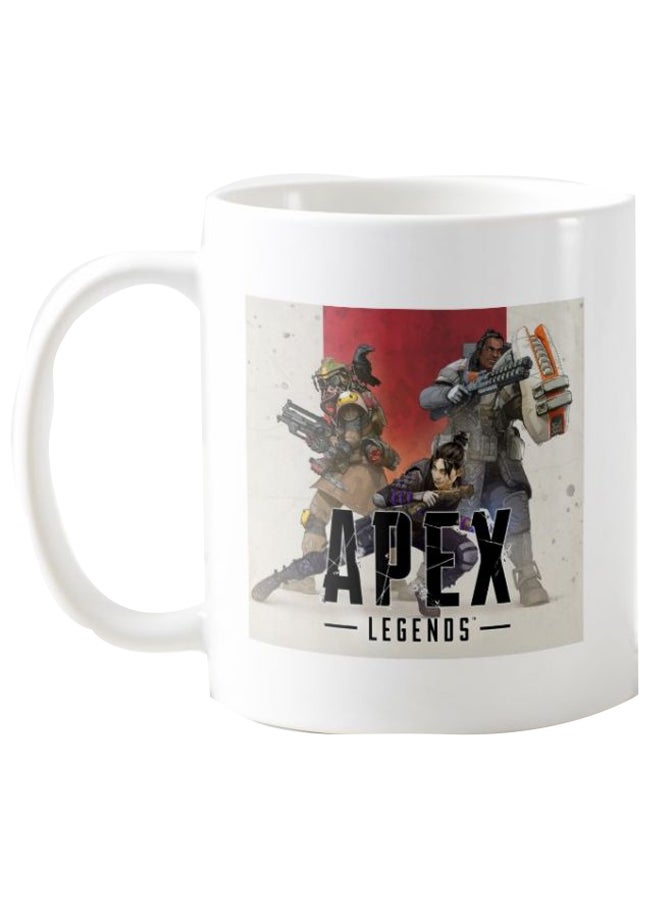 فرست بيس كوب مطبوع عليه اسم لعبة Apex أبيض