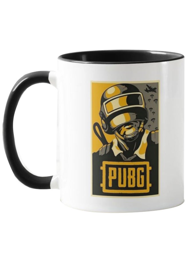 قدح مطبوع بتصميم من لعبة  PUBG أسود/ أبيض