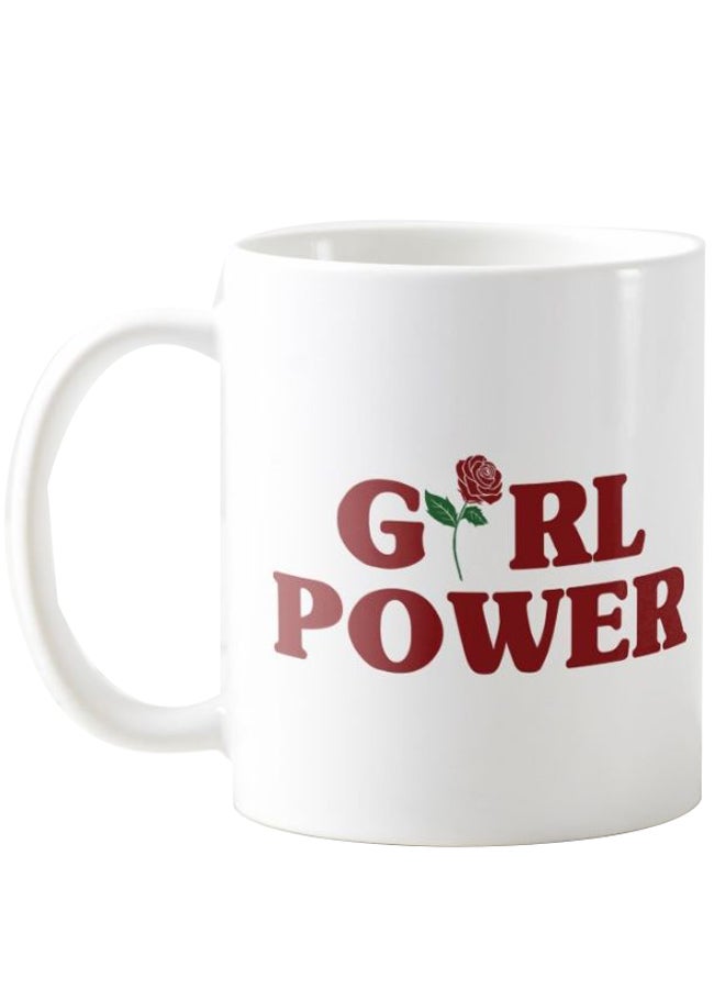 1st Piece - Girl Power Rose Printed Mug White/Red - Image 1