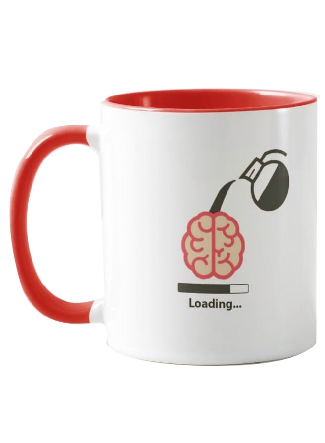 1st Piece Loading Coffee Printed Mug Red/White 