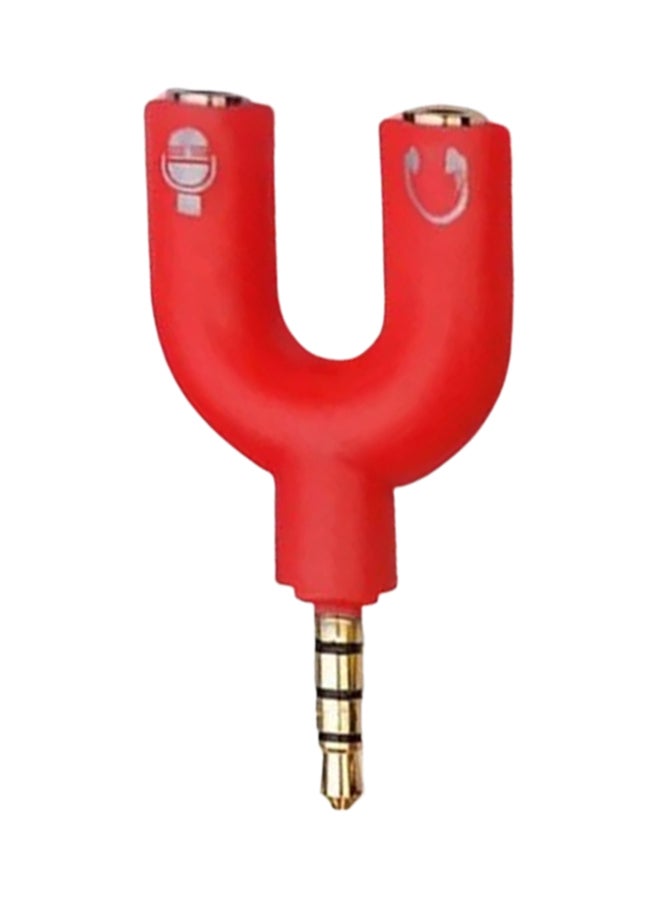Aux Stereo U Splitter Kit And Adapter Red