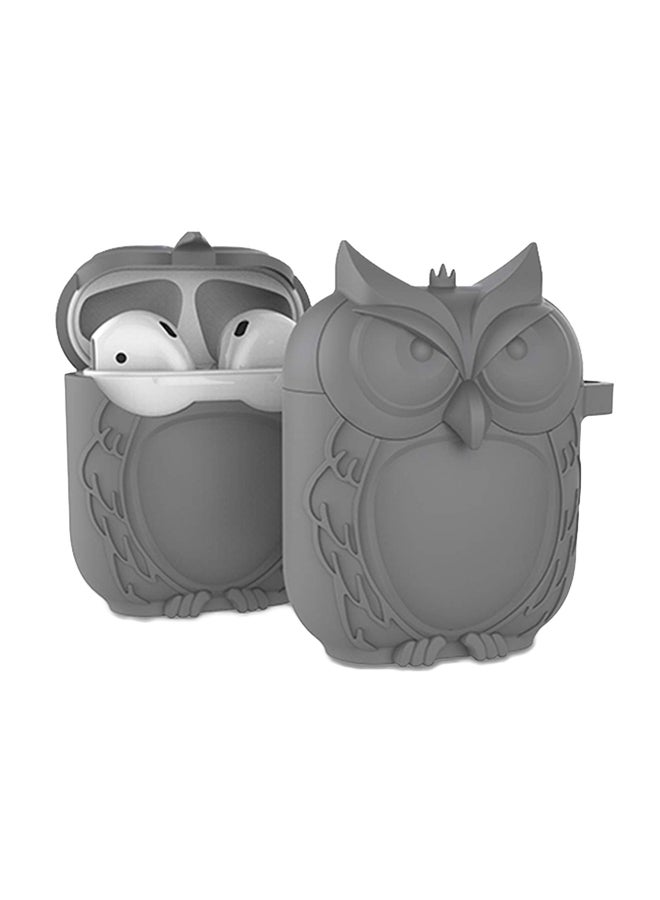 Cool Baby Protective Charging Owl Case Cover For Apple AirPods Ash Grey - Image 1