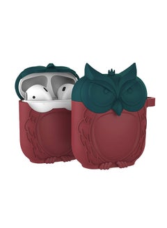 Protective Charging Owl Case Cover For Apple AirPods Green/Red