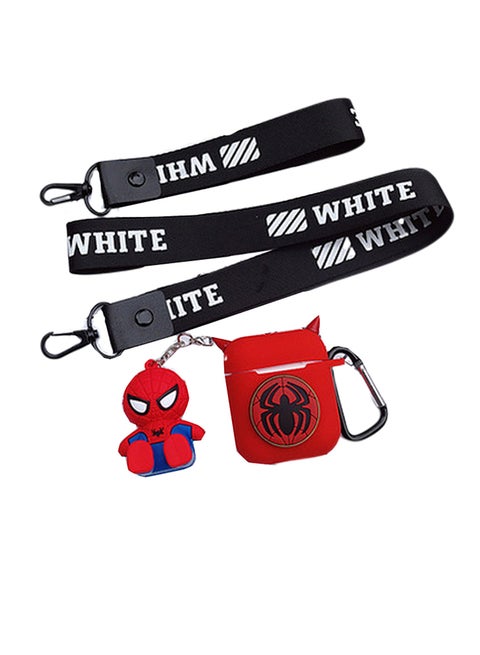 Spider Man Earphone Case For Apple AirPods With Drop Chain Red/Blue