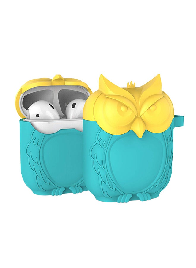 Cool Baby Protective Charging Owl Case Cover For Apple AirPods Yellow/Blue - Image 1
