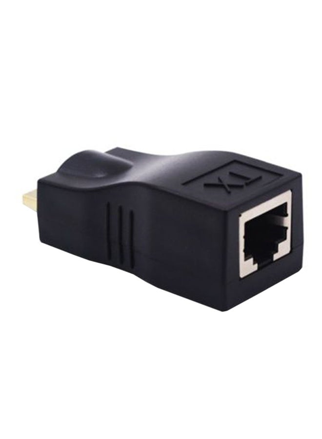 ماركة غير محددة - محول إيثرنت من موسع HDMI إلى RJ45 أسود - Image 1