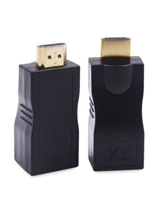 ماركة غير محددة - محول إيثرنت من موسع HDMI إلى RJ45 أسود - Image 1