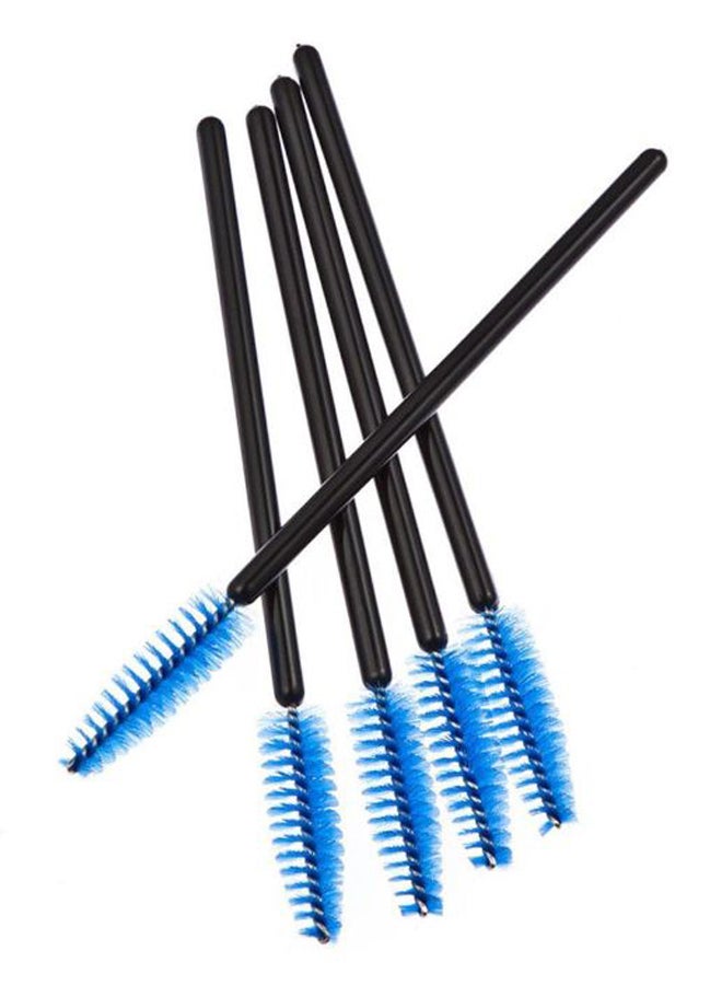 مجموعة فرش ماسكارا صغيرة للرموش للاستخدام مرة واحدة مكونة من 50 قطعة الأسود / الأزرق