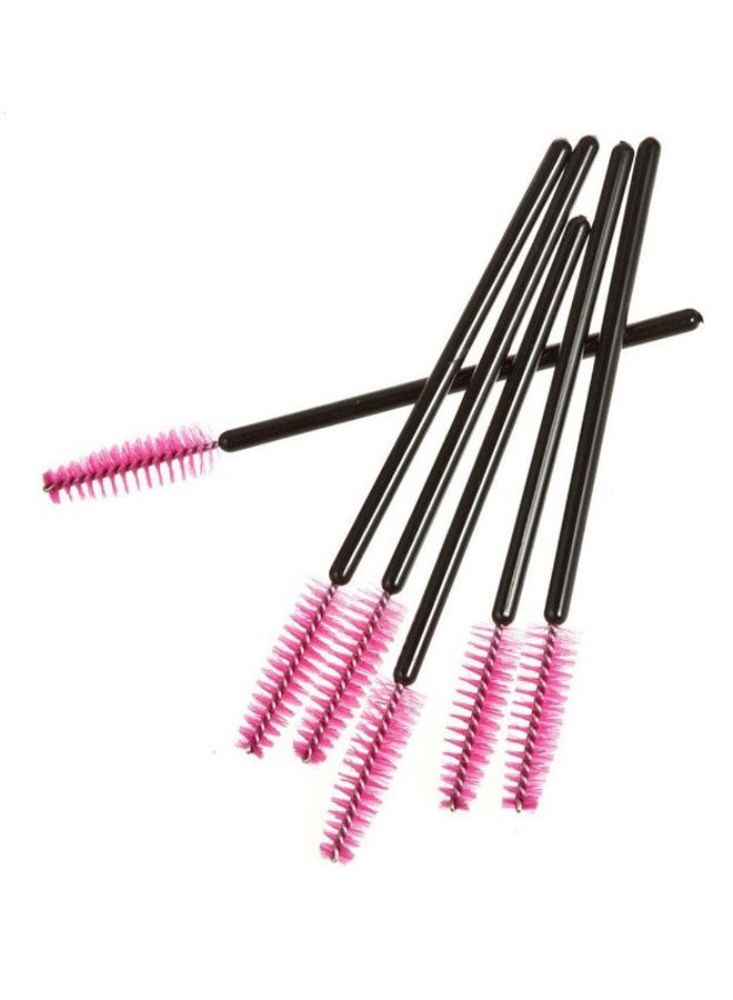 مجموعة فرش ماسكارا صغيرة للرموش للاستخدام مرة واحدة مكونة من 50 قطعة أسود/وردي