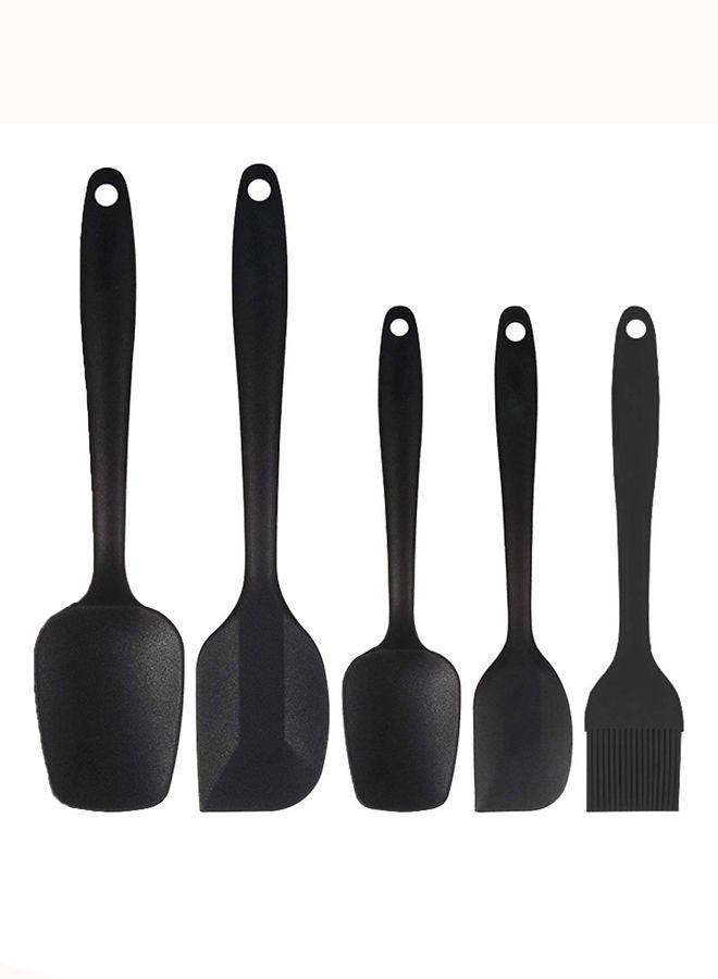 5-Piece Baking Scraper Shovel Spatula Set Black - Image 2