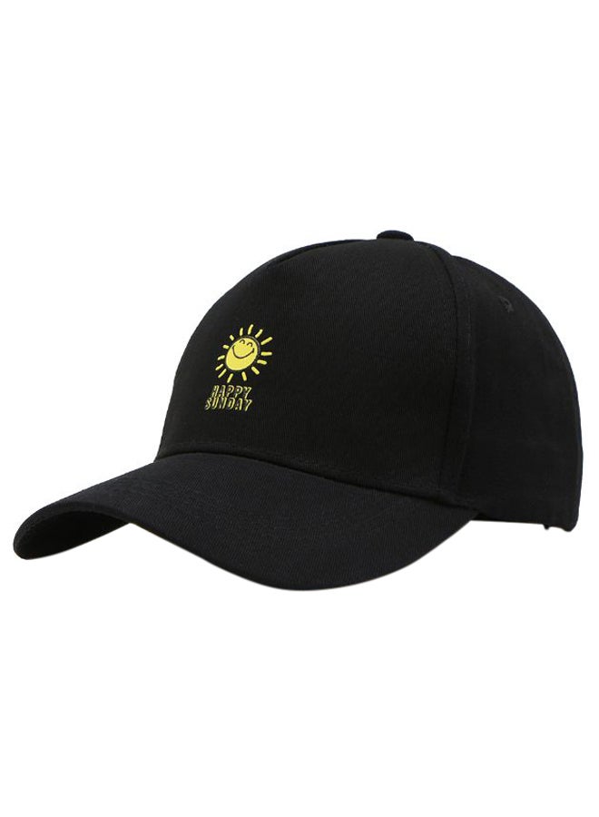 قبعة هيب هوب قابلة للتعديل ومزودة بكبسولة خلفية للإغلاق أسود - Image 1