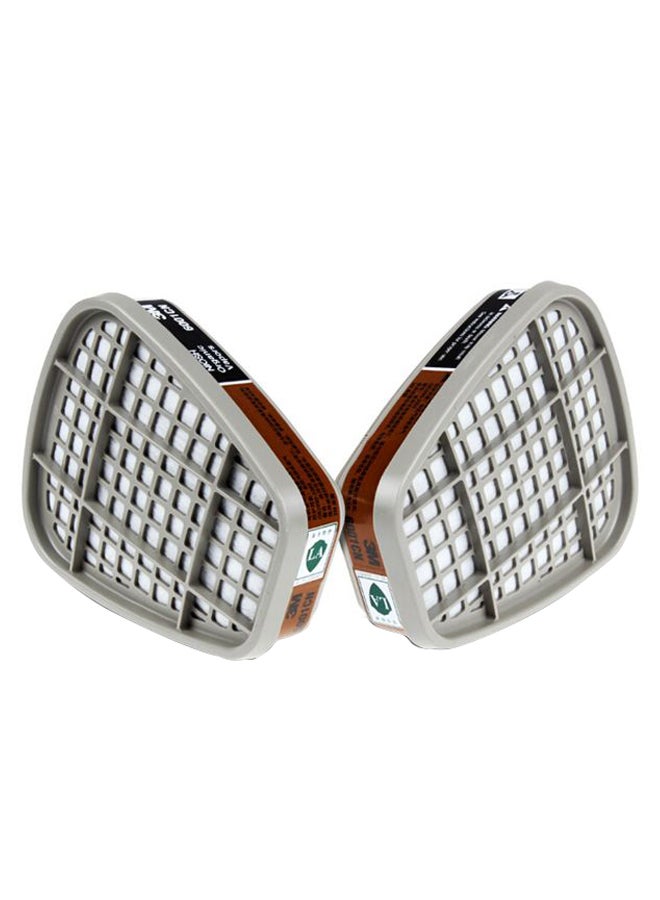 3M 2-Piece Organic Vapor Respirators Filter Cartridge Set Grey/Brown 105grams - Image 1