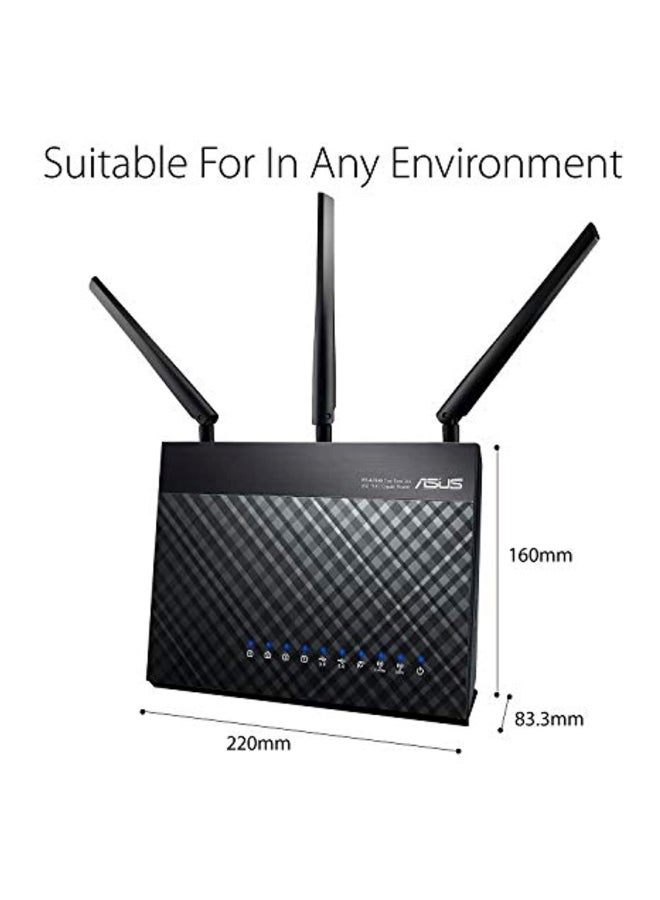 ASUS - RT-AC68U Wireless-AC1900 Dual-Band Gigabit Router Black - Image 1