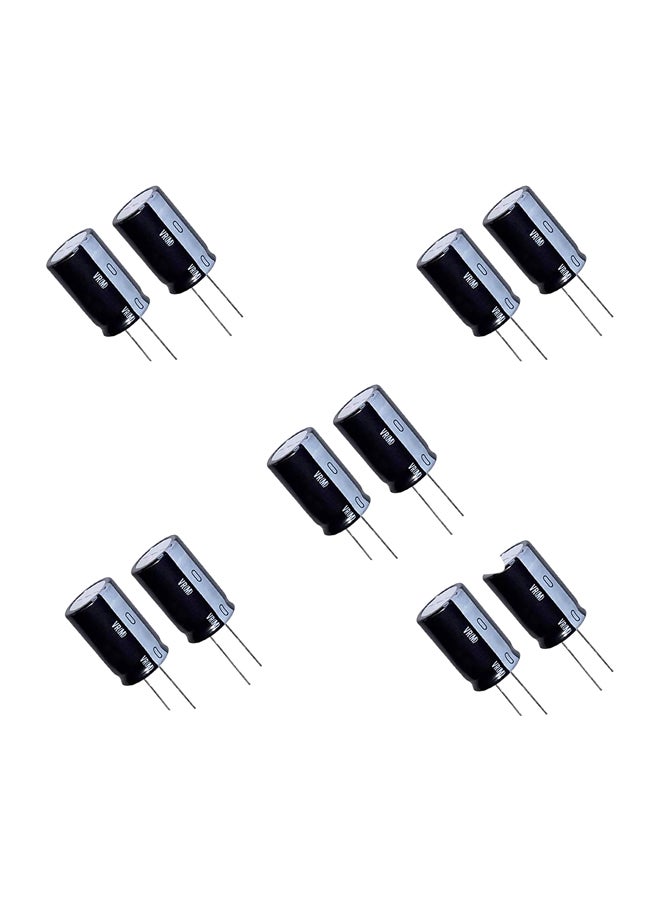 10-Piece Capacitors Black/Silver 