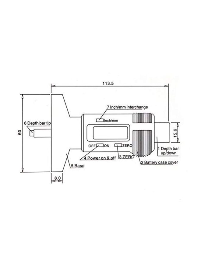 LCD Tyre Depth Gauge Black - Image 5