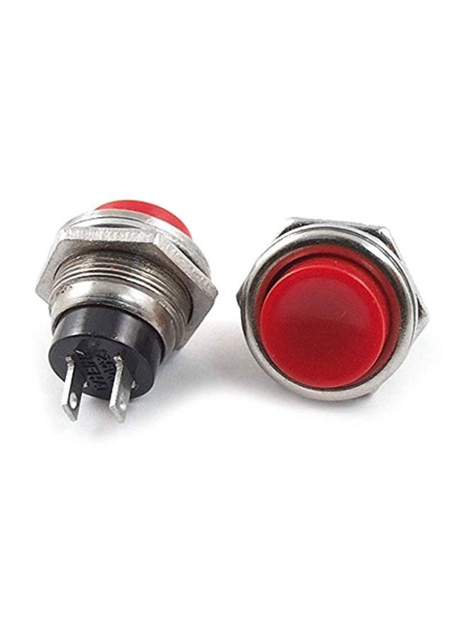 Momentary Push Button Switch Red/Silver - Image 3