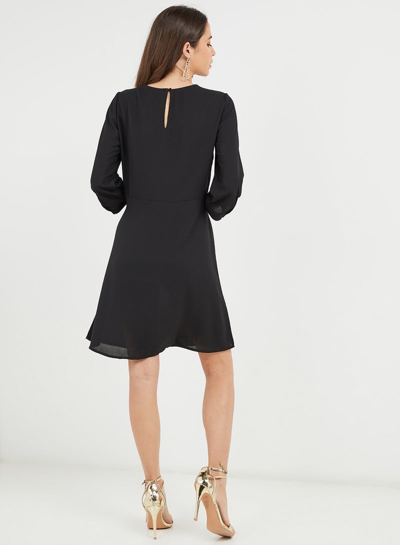 PIECES - Belted Midi Dress Black - Image 1
