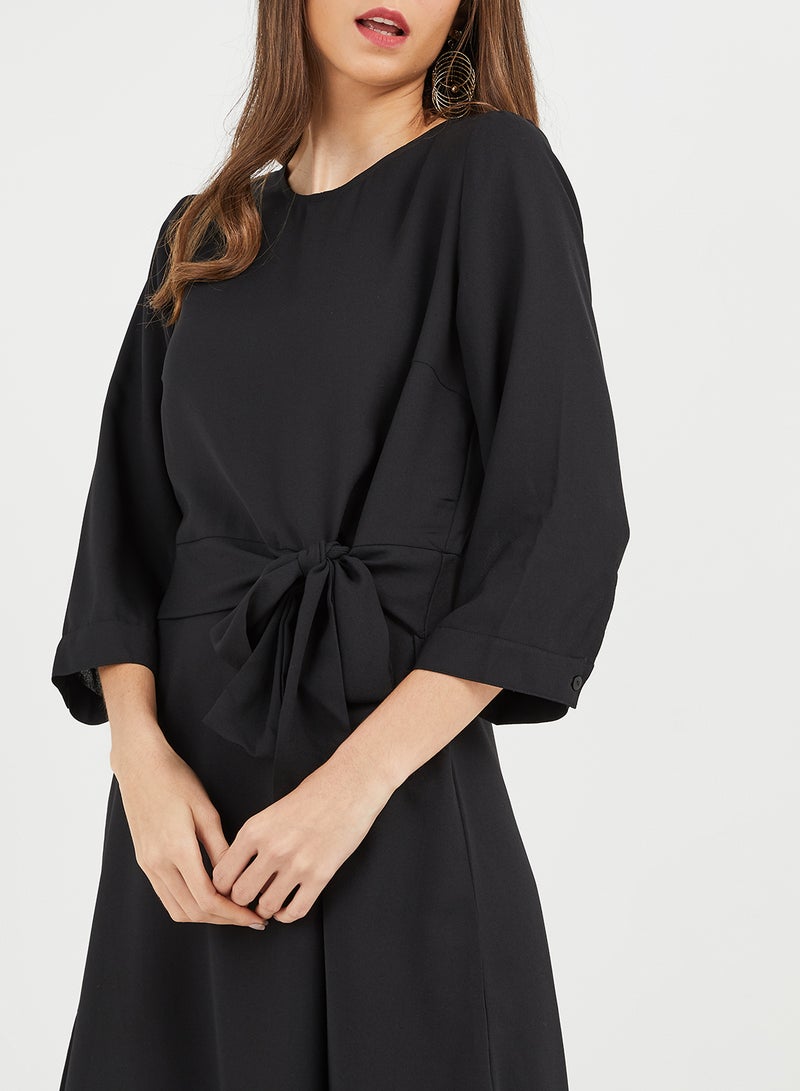 PIECES - Belted Midi Dress Black - Image 1